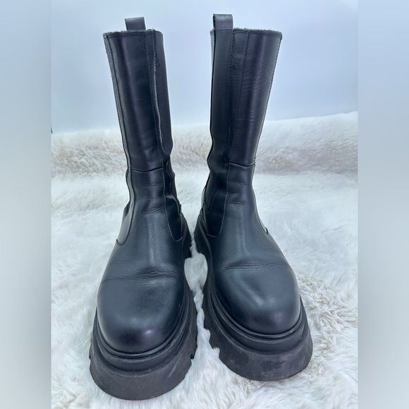 ALOHAS All Rounder chunky leather Boots Black Sz 9 Goth - Picture 8 of 16